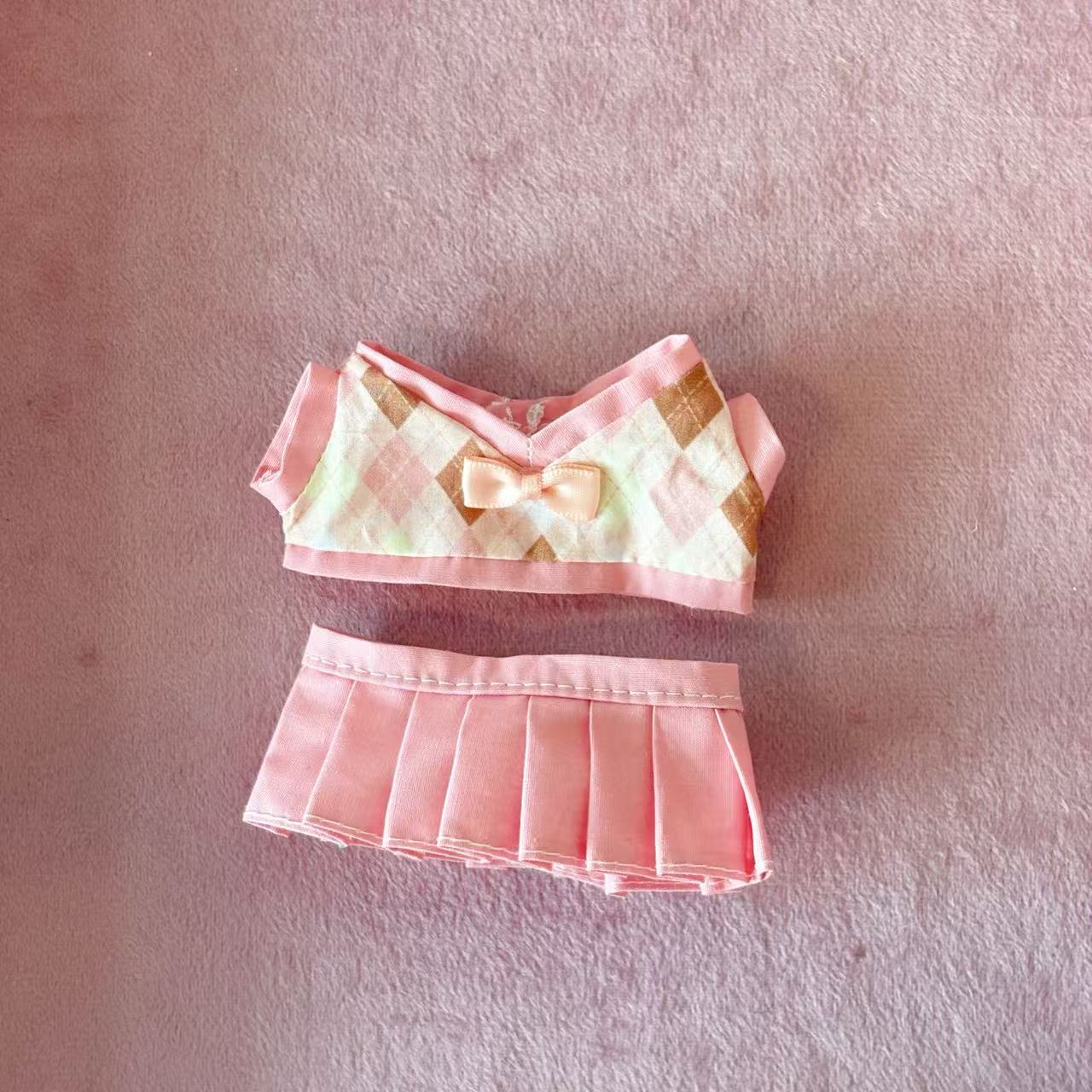 Pink Sweet Plaid College - Style Doll Outfit Set - BEAR GIRL
