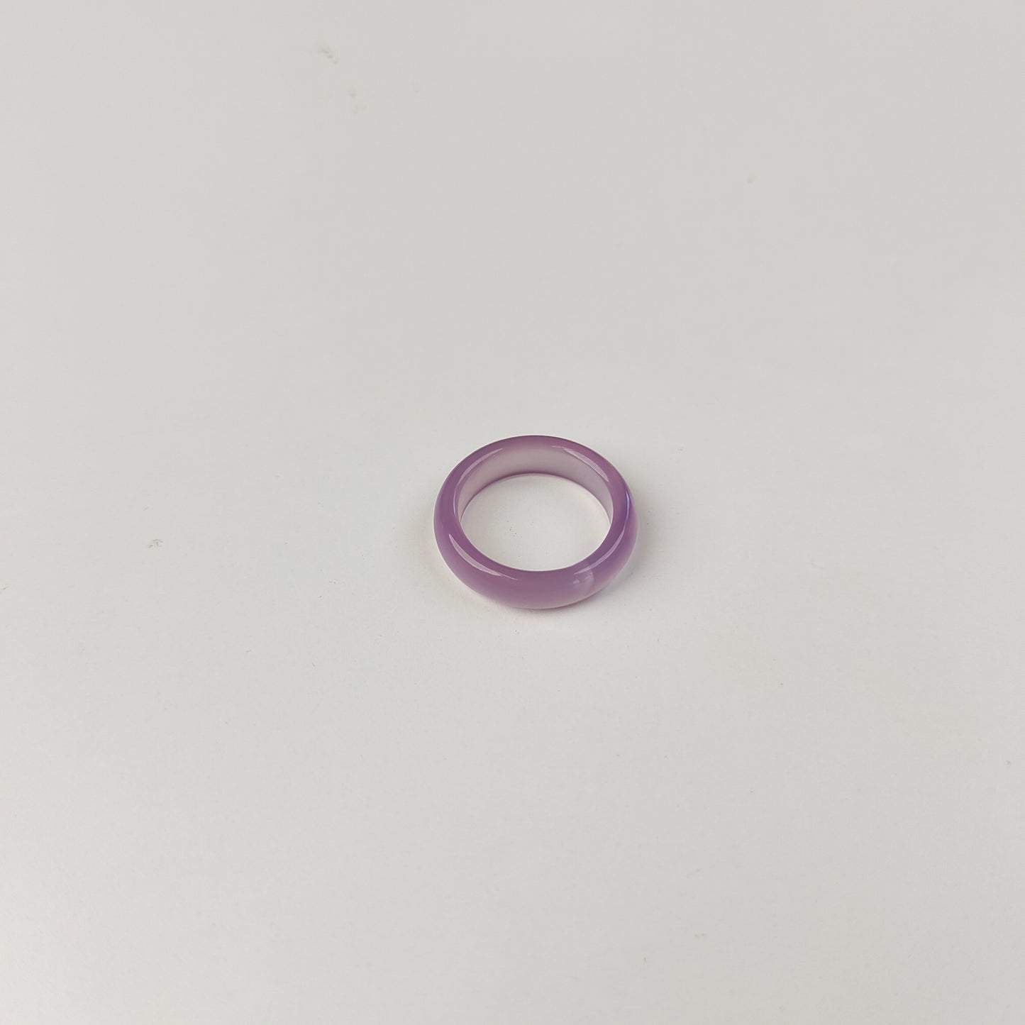 Lavender Agate Band Ring — Natural Stone | Calm & Intuition