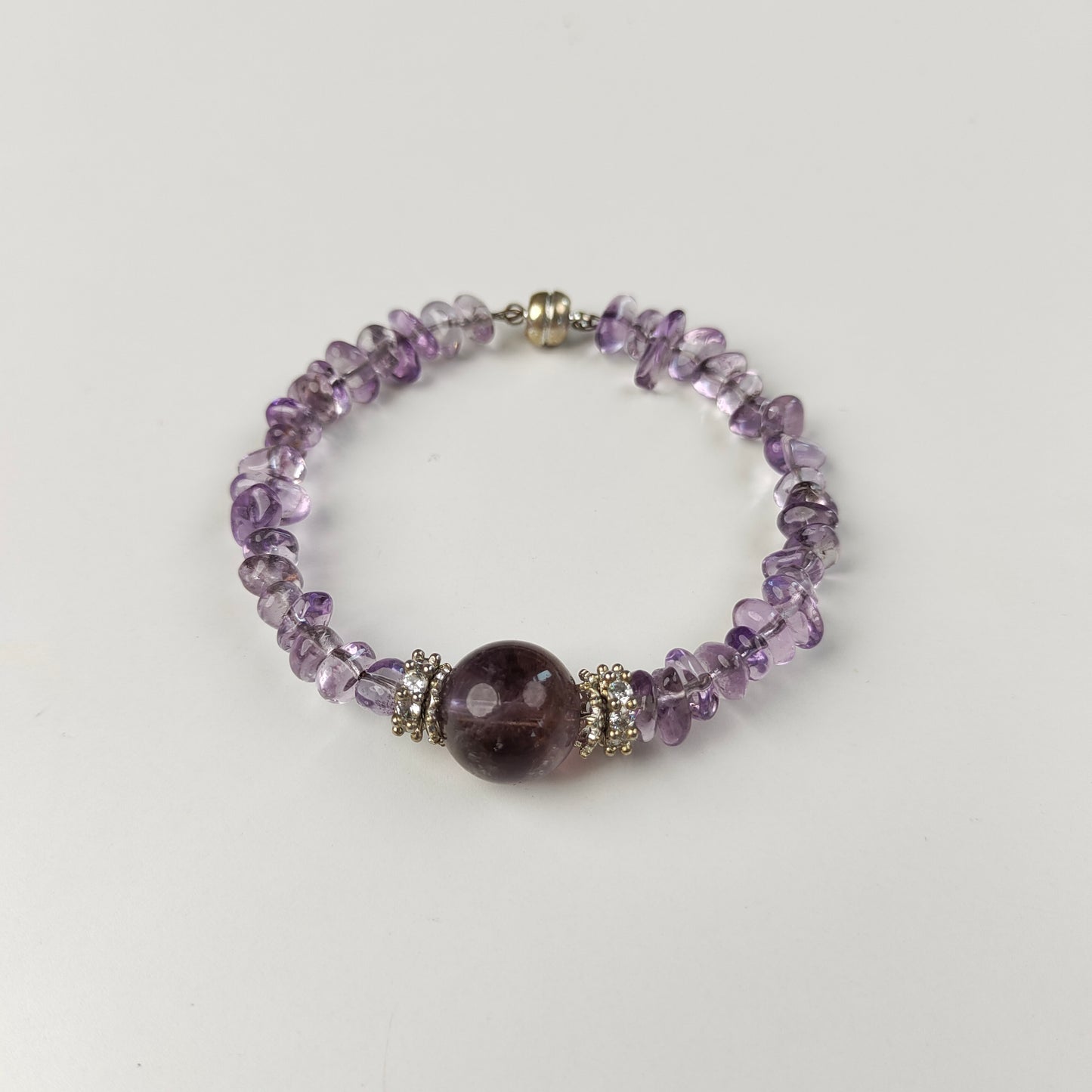 Amethyst Chip Bracelet — Deep Purple Focal Bead | Third Eye & Spiritual Protection