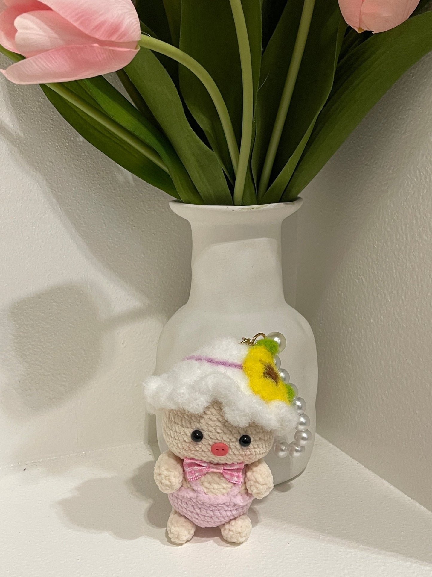Cute Pearl Keychain Pendant - BEAR GIRL