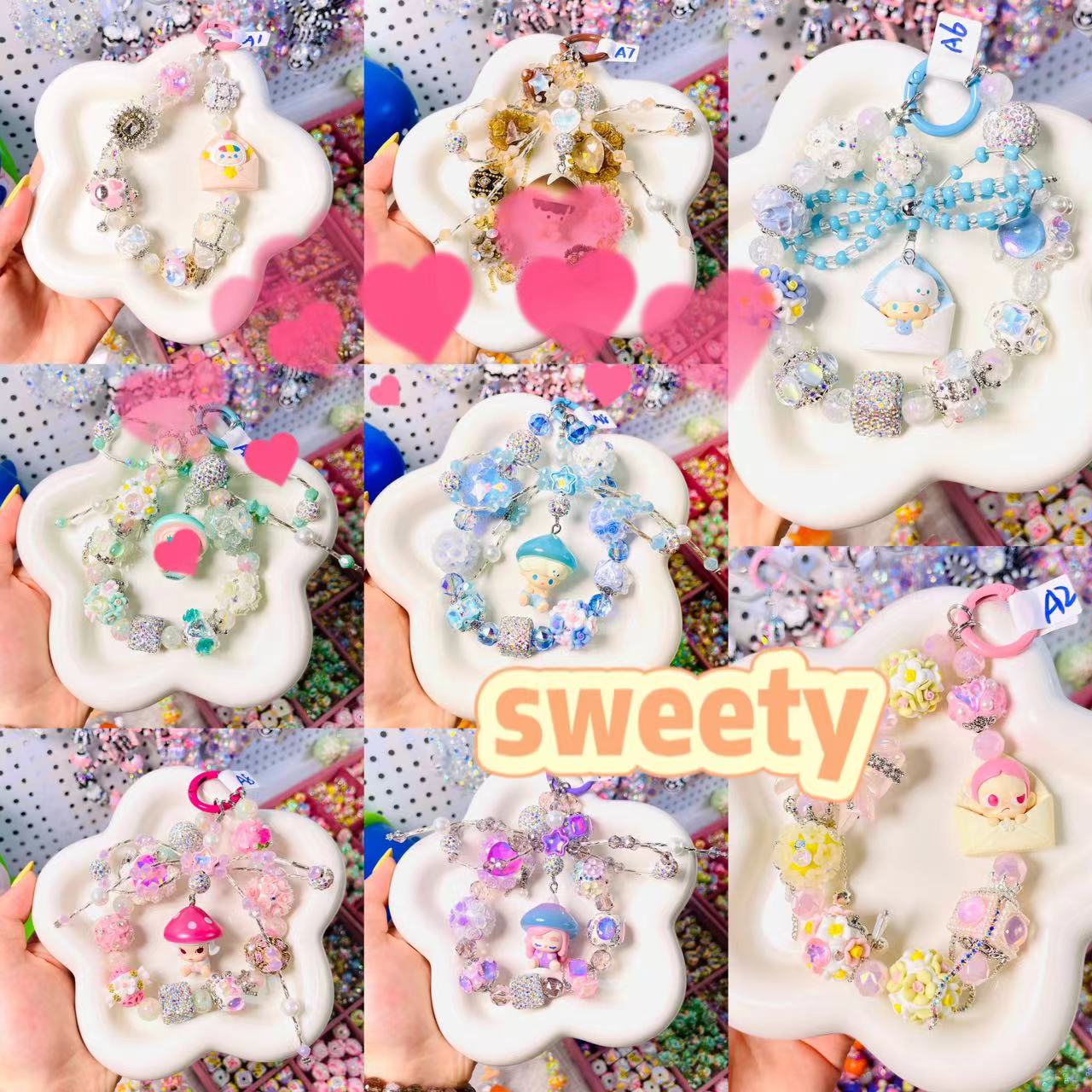 DIY Beads 【Payment link 】Hand Parit Beads DIY Phonechain Keychain - BEAR GIRL