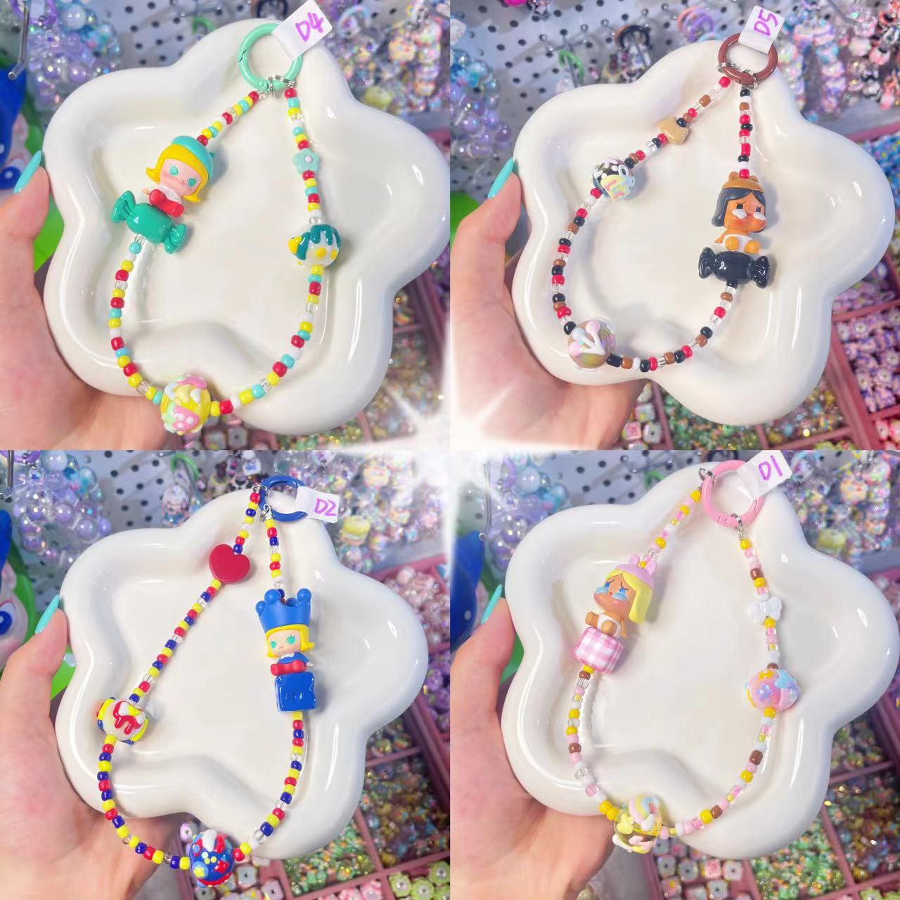 DIY Beads 【Payment link 】Hand Parit Beads DIY Phonechain Keychain - BEAR GIRL