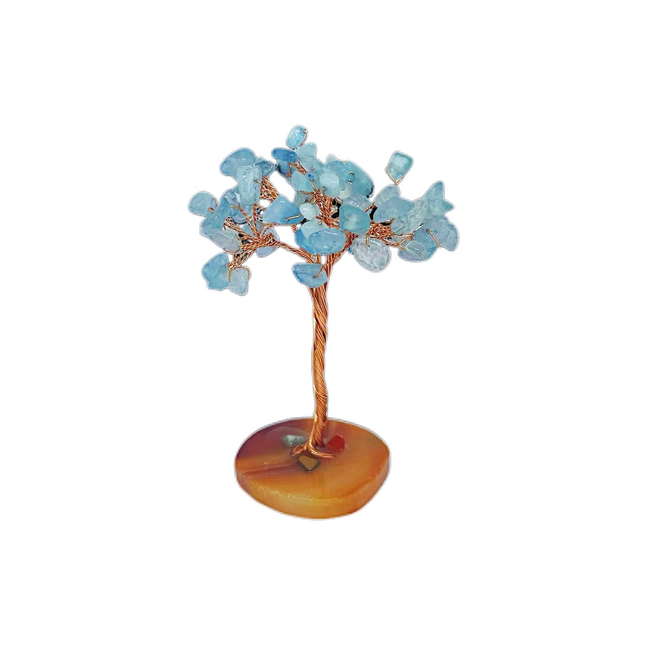 Blue crystal tree jade base positive energy desktop decoration purification environment - BEAR GIRL