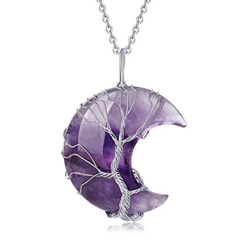 Moon Amethyst Energy Pendant Positive energy accessories purify clothing - BEAR GIRL