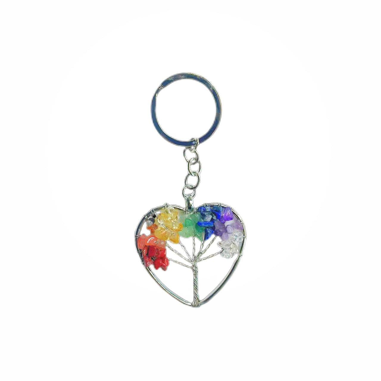 Carry positive energy Crystal tree key ring a variety of native crystal stone purification body and mind - BEAR GIRL
