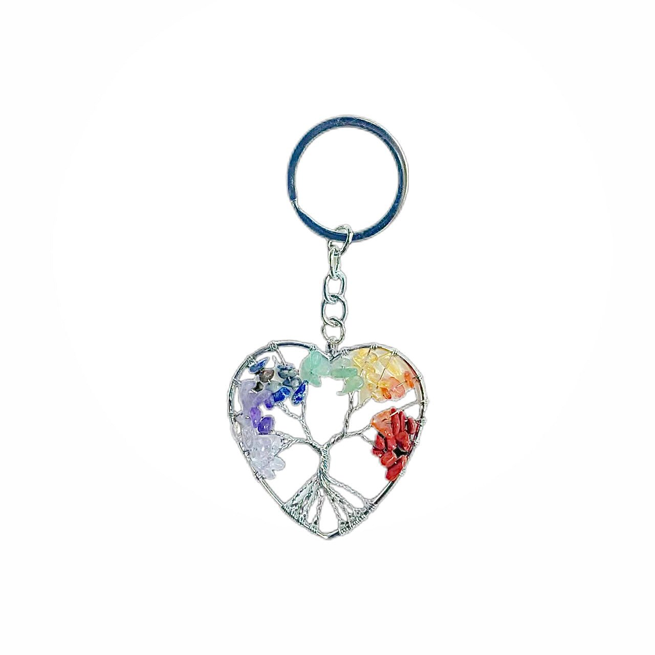Carry positive energy Crystal tree key ring a variety of native crystal stone purification body and mind - BEAR GIRL
