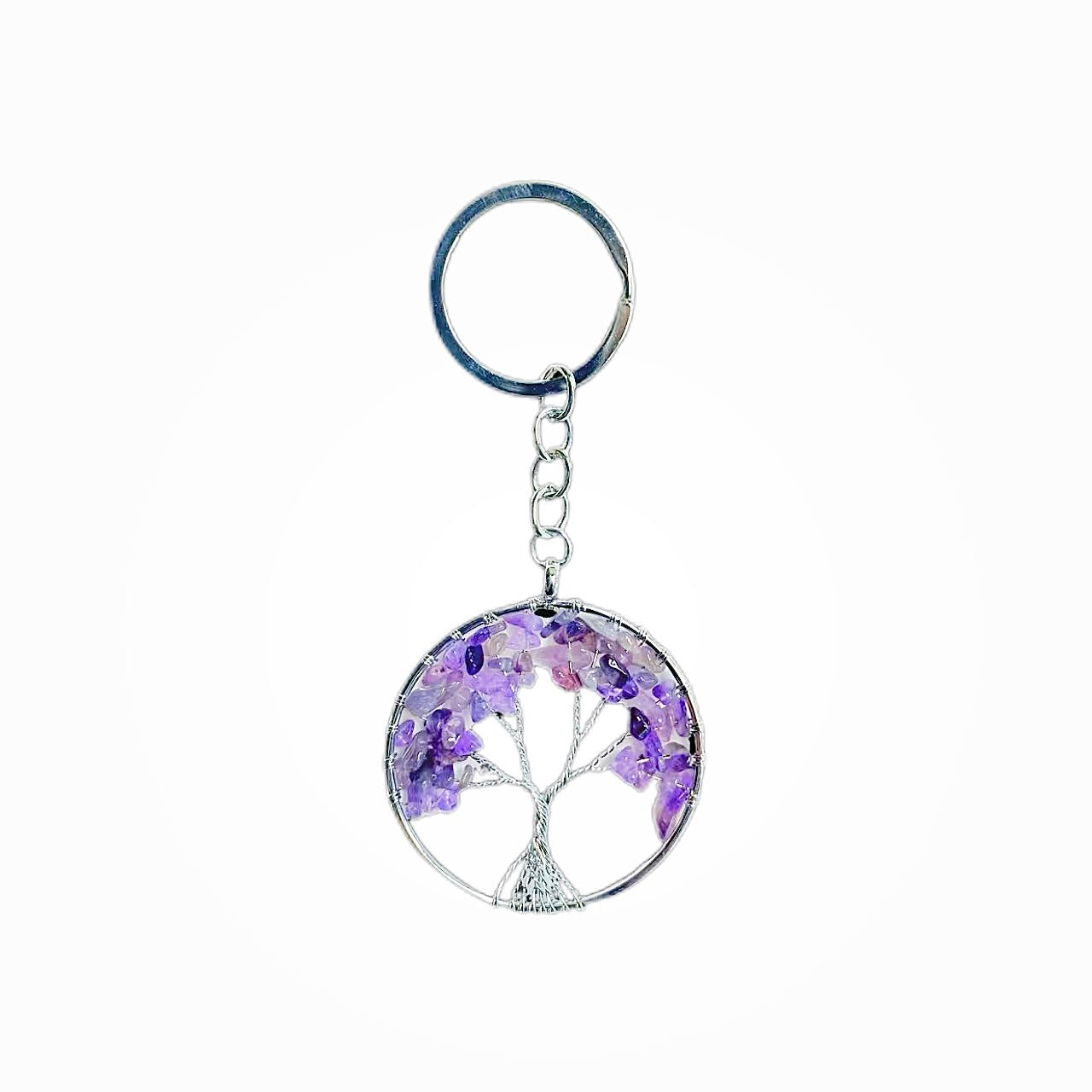 Carry positive energy Crystal tree key ring a variety of native crystal stone purification body and mind - BEAR GIRL