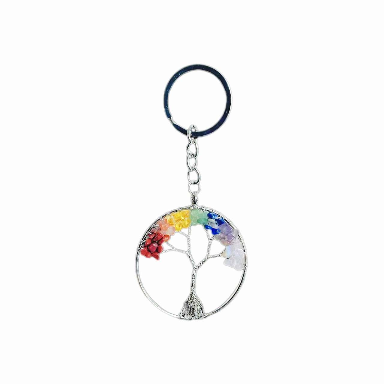 Carry positive energy Crystal tree key ring a variety of native crystal stone purification body and mind - BEAR GIRL
