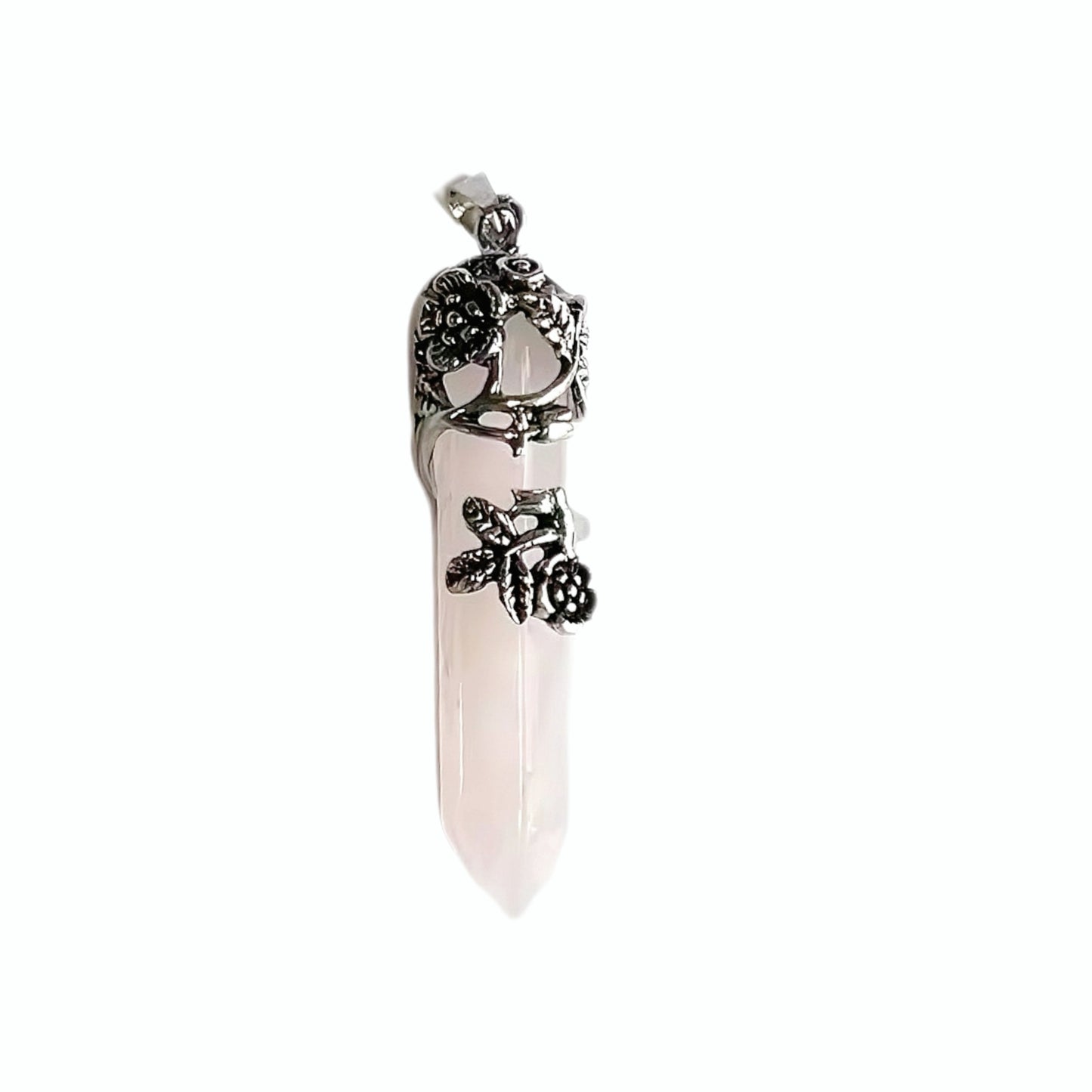 Carved powder crystal energy column pendant Pure energy crystal stone purification energy stone - BEAR GIRL