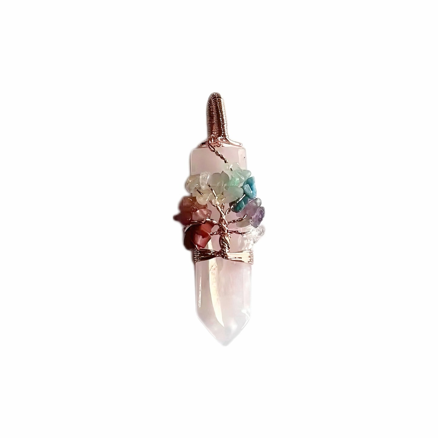 Carved powder crystal energy column pendant Pure energy crystal stone purification energy stone - BEAR GIRL