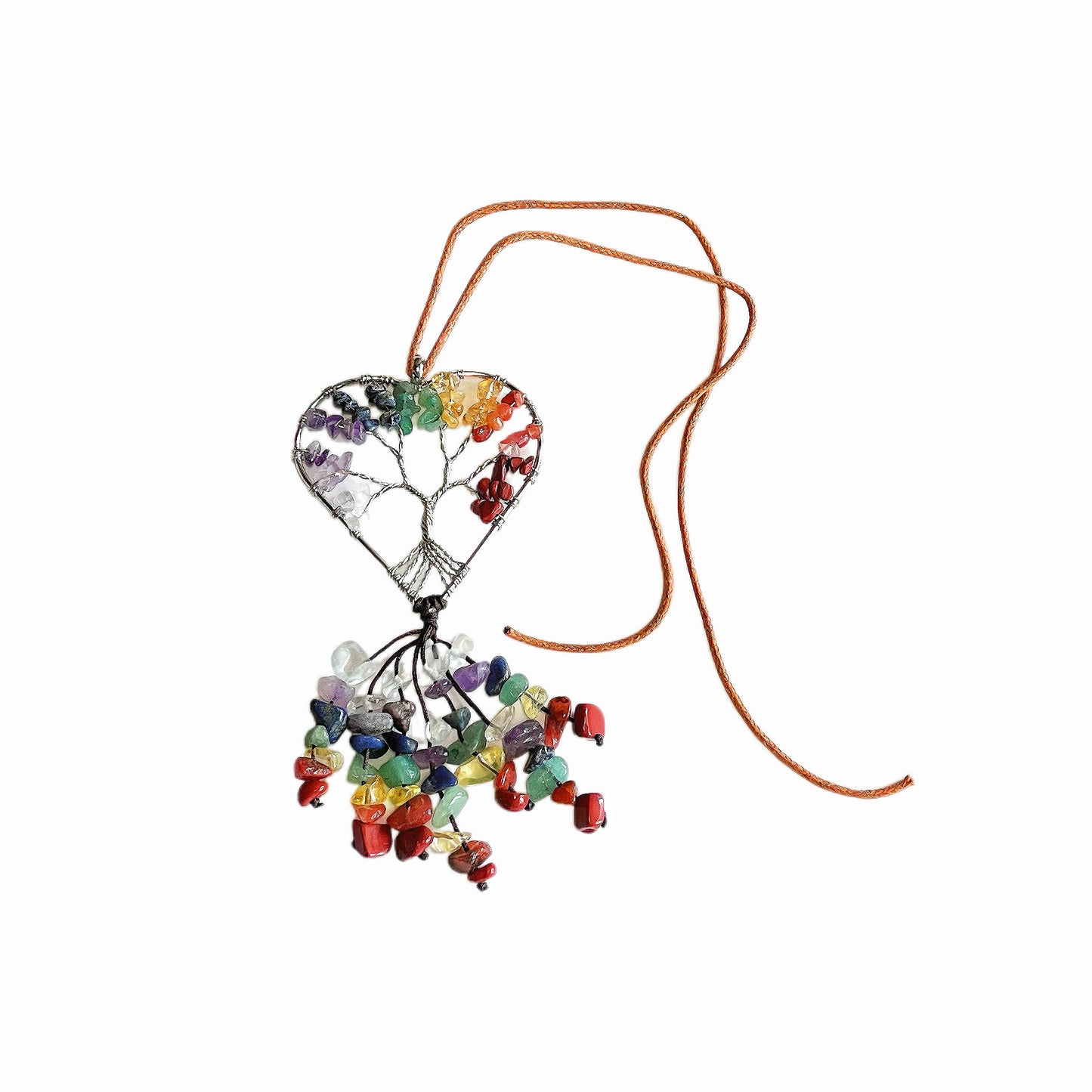 Crystal energy tree hanging decorations at any time to purify energy colorful crystal stone car hanging - BEAR GIRL