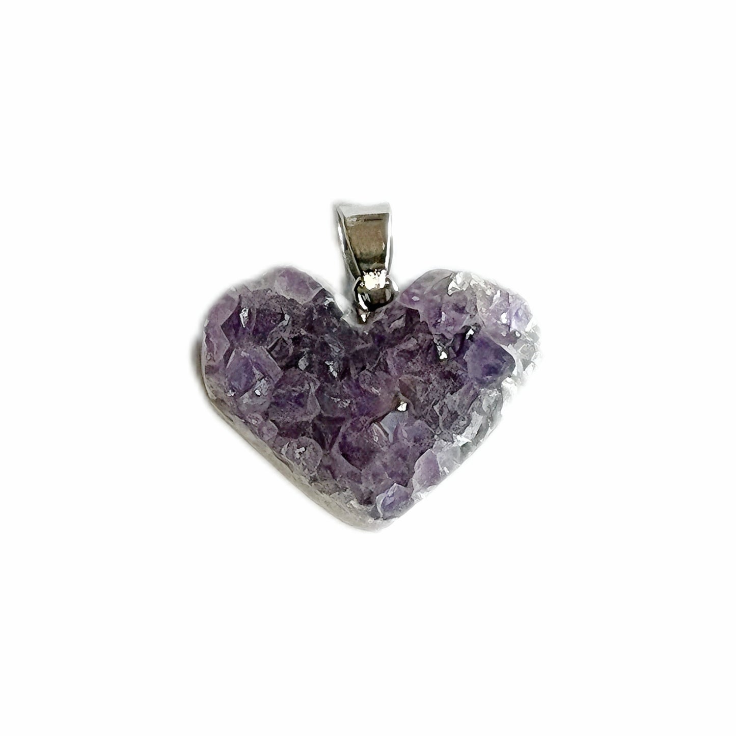 Positive energy Crystal Pendant Amethyst Powder crystal Heart star shape Original form crystal stone - BEAR GIRL