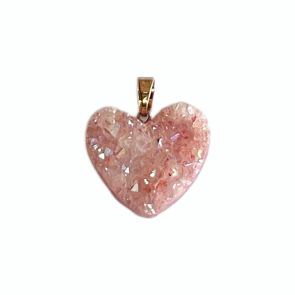 Positive energy Crystal Pendant Amethyst Powder crystal Heart star shape Original form crystal stone - BEAR GIRL