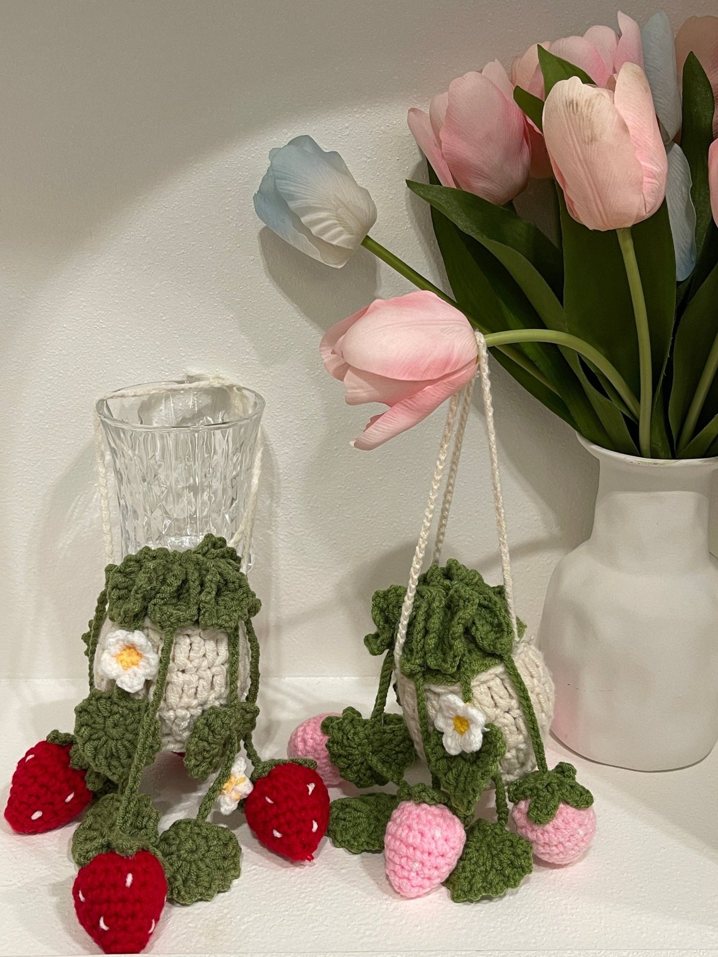 Wool felt fruit basket pendant, small and cute - BEAR GIRL