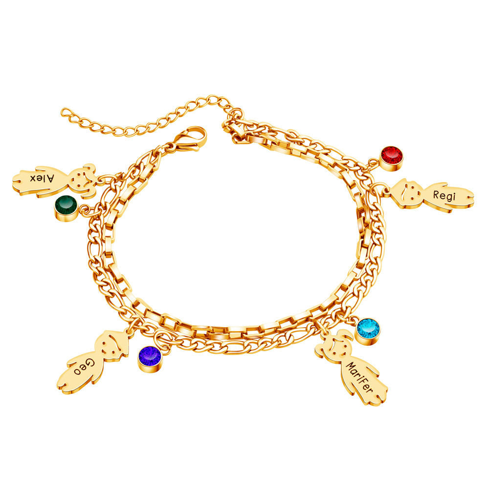 Personalized Family Charm Bracelet — product photograph