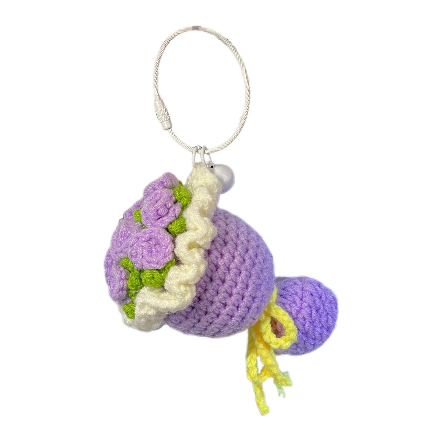 Cute cartoon wool felt bell pendant - BEAR GIRL