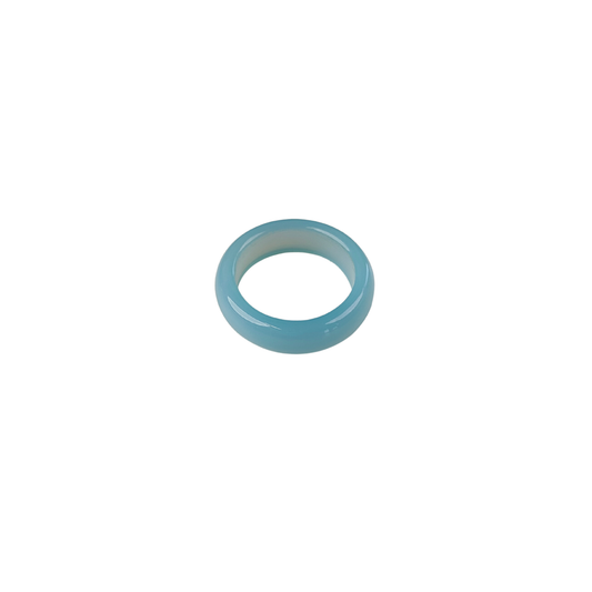 Sky Blue Agate Band Ring — Natural Stone | Clarity & Flow