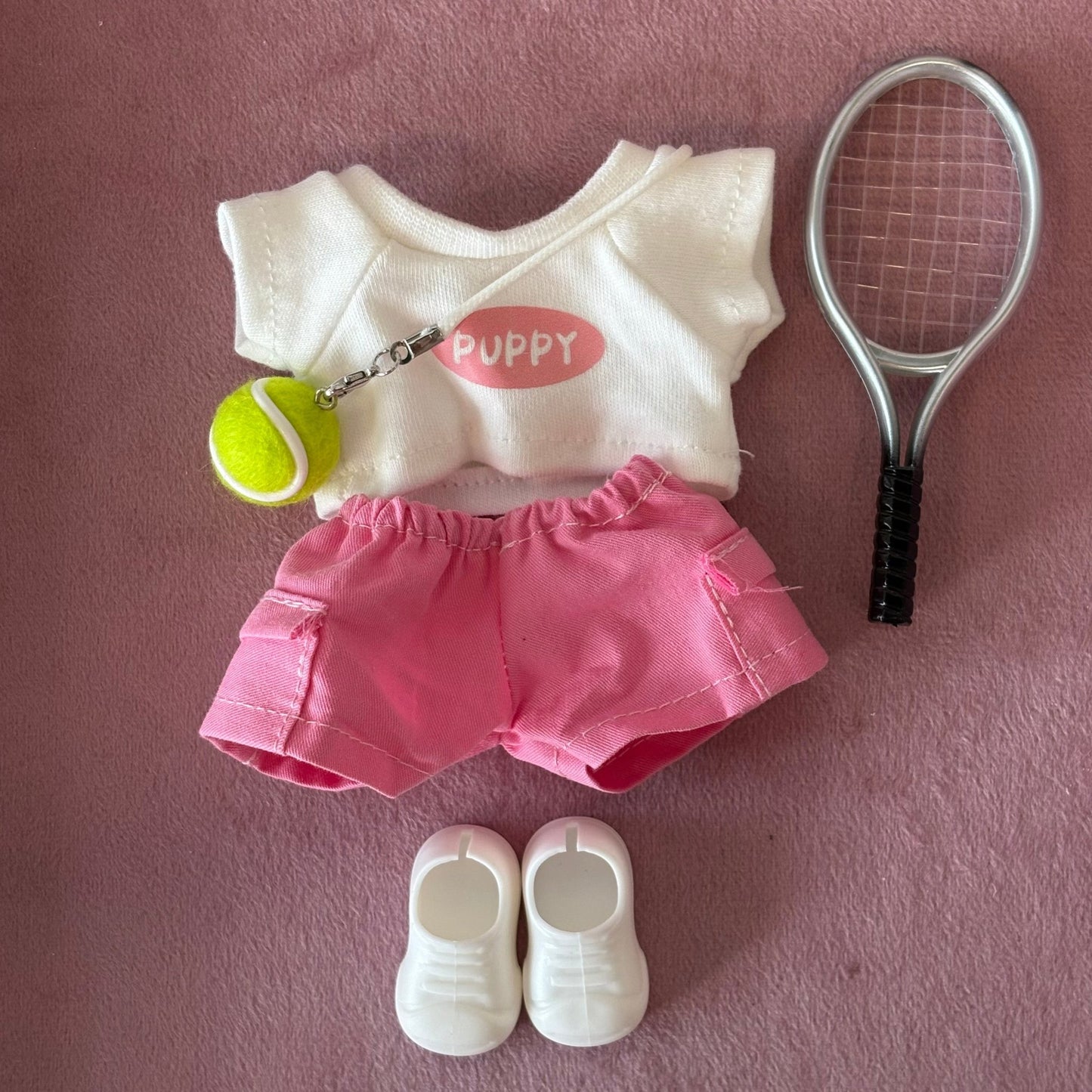 Doll Vinyl First and Second Generation Macaron Sitting Party Tennis Sports Set(Pre - sale) - BEAR GIRL