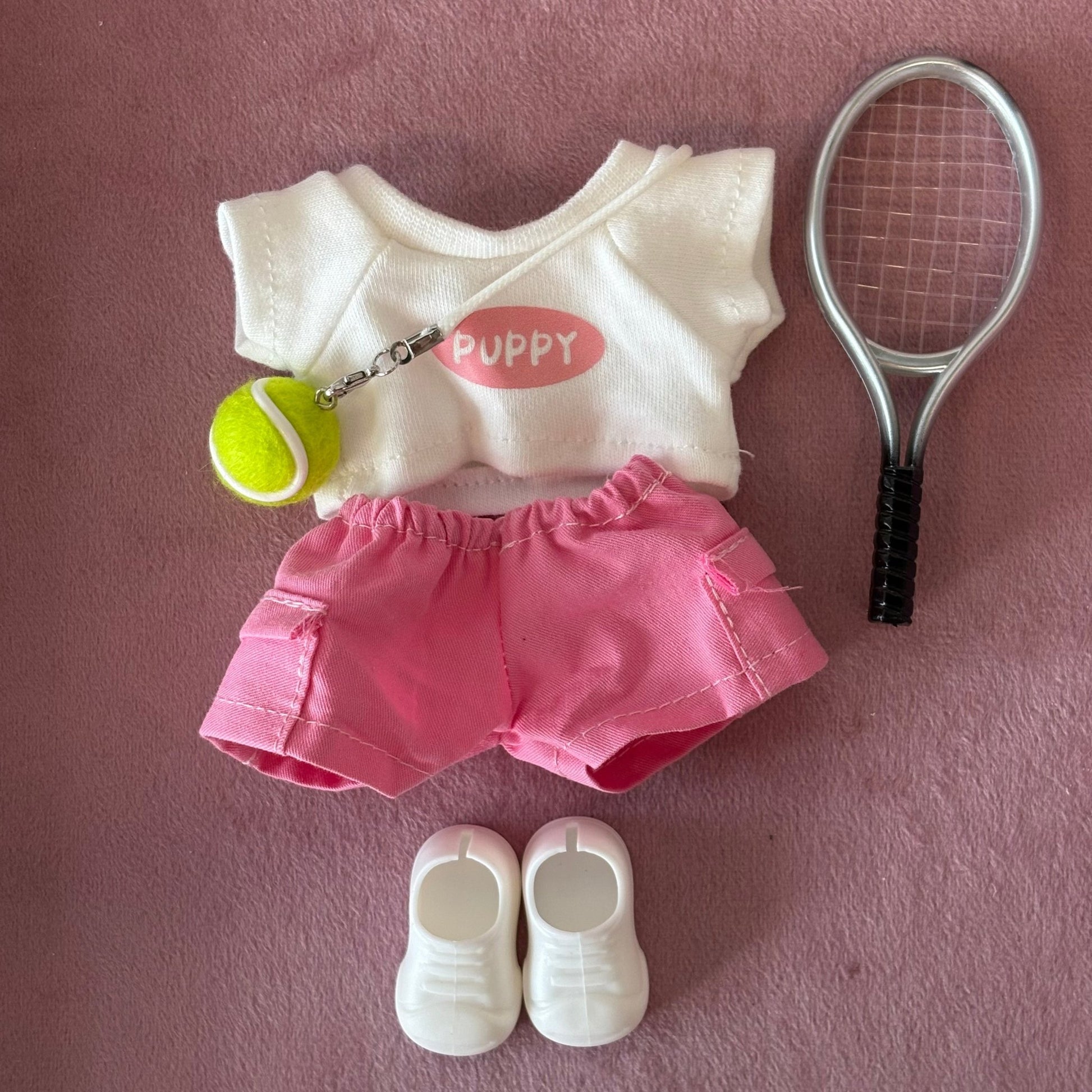 Doll Vinyl First and Second Generation Macaron Sitting Party Tennis Sports Set(Pre - sale) - BEAR GIRL