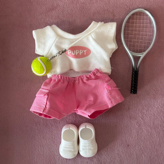 Doll Vinyl First and Second Generation Macaron Sitting Party Tennis Sports Set(Pre - sale) - BEAR GIRL