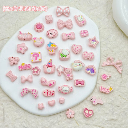 Mixed Color Alloy Enamel 40-Piece Beading Material Pack – DIY Phone Charm & Keychain Jewelry Accessories for Handcraft