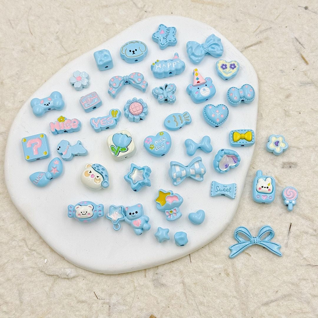 Mixed Color Alloy Enamel 40-Piece Beading Material Pack – DIY Phone Charm & Keychain Jewelry Accessories for Handcraft