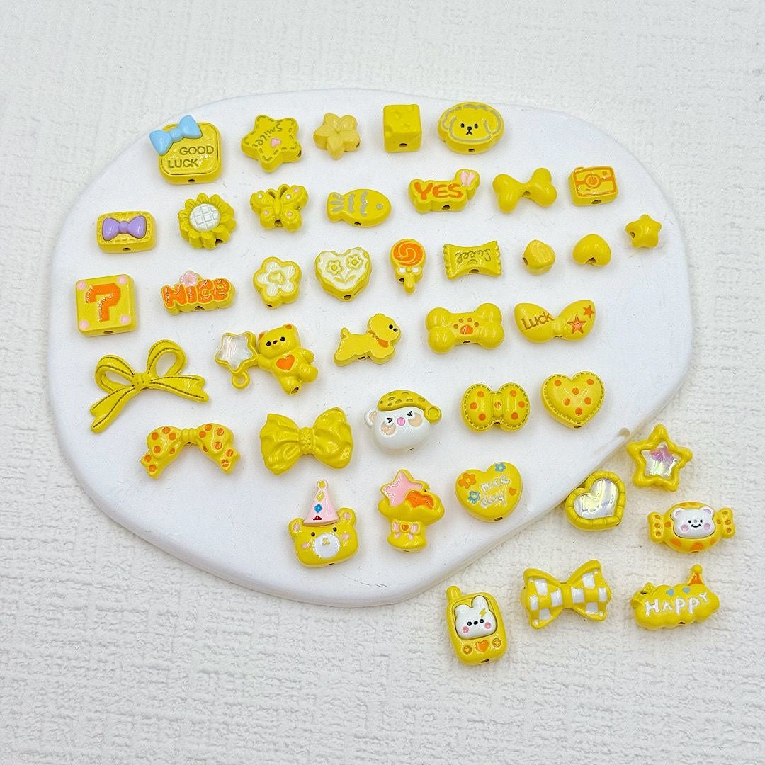 Mixed Color Alloy Enamel 40-Piece Beading Material Pack – DIY Phone Charm & Keychain Jewelry Accessories for Handcraft