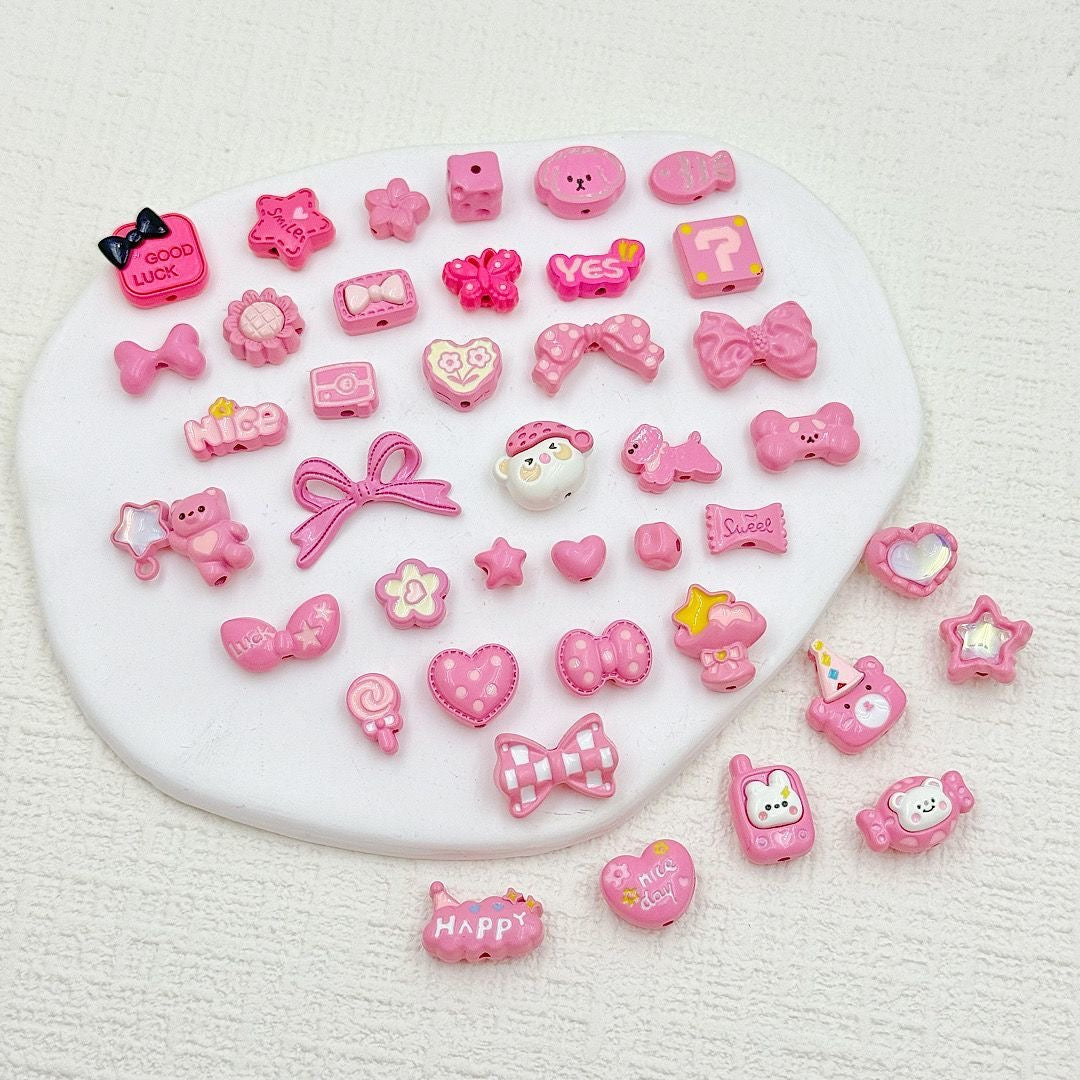 Mixed Color Alloy Enamel 40-Piece Beading Material Pack – DIY Phone Charm & Keychain Jewelry Accessories for Handcraft