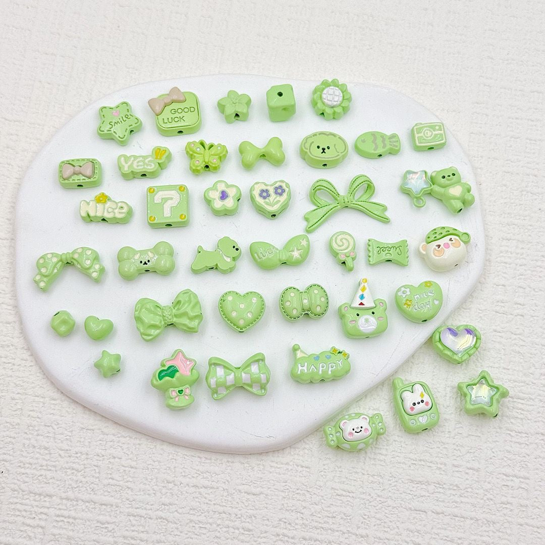 Mixed Color Alloy Enamel 40-Piece Beading Material Pack – DIY Phone Charm & Keychain Jewelry Accessories for Handcraft