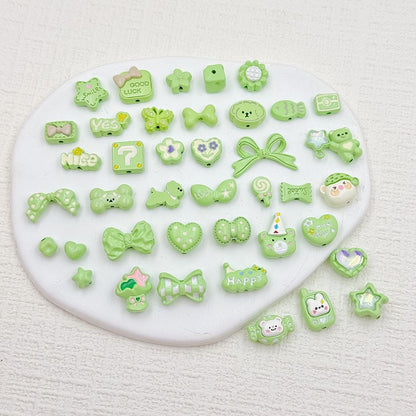 Mixed Color Alloy Enamel 40-Piece Beading Material Pack – DIY Phone Charm & Keychain Jewelry Accessories for Handcraft