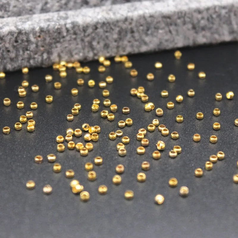 Crimpable positioning materials for bracelet and necklace finishing (DIY jewelry beading supplies) - crimp beads and crimp tubes for crystal bead curtains