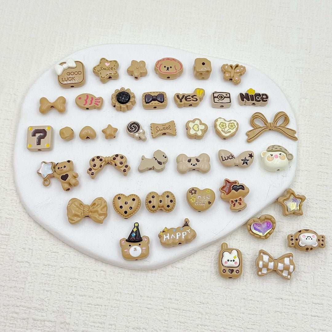 Mixed Color Alloy Enamel 40-Piece Beading Material Pack – DIY Phone Charm & Keychain Jewelry Accessories for Handcraft