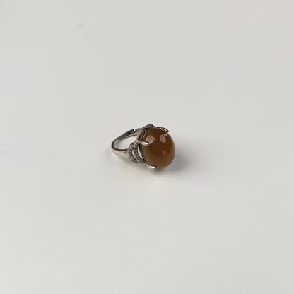 Brown Agate Ring — Silver Claw Setting | Adjustable | Grounding Energy