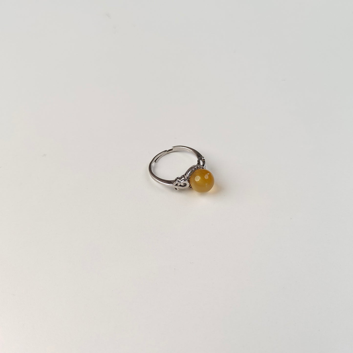 Yellow Agate Bead Ring — Wire Wrap | Adjustable | Joy & Solar Energy