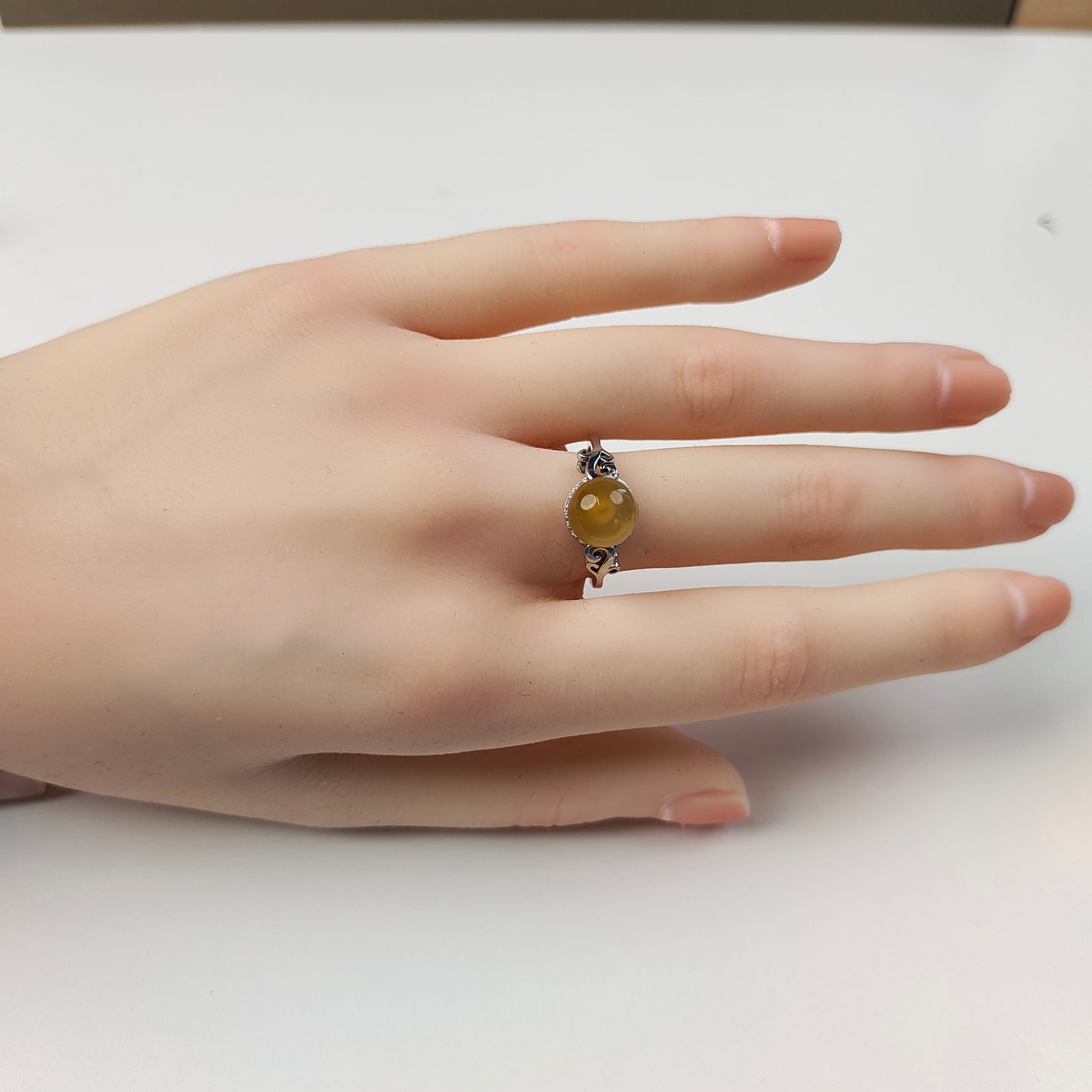 Yellow Agate Bead Ring — Wire Wrap | Adjustable | Joy & Solar Energy