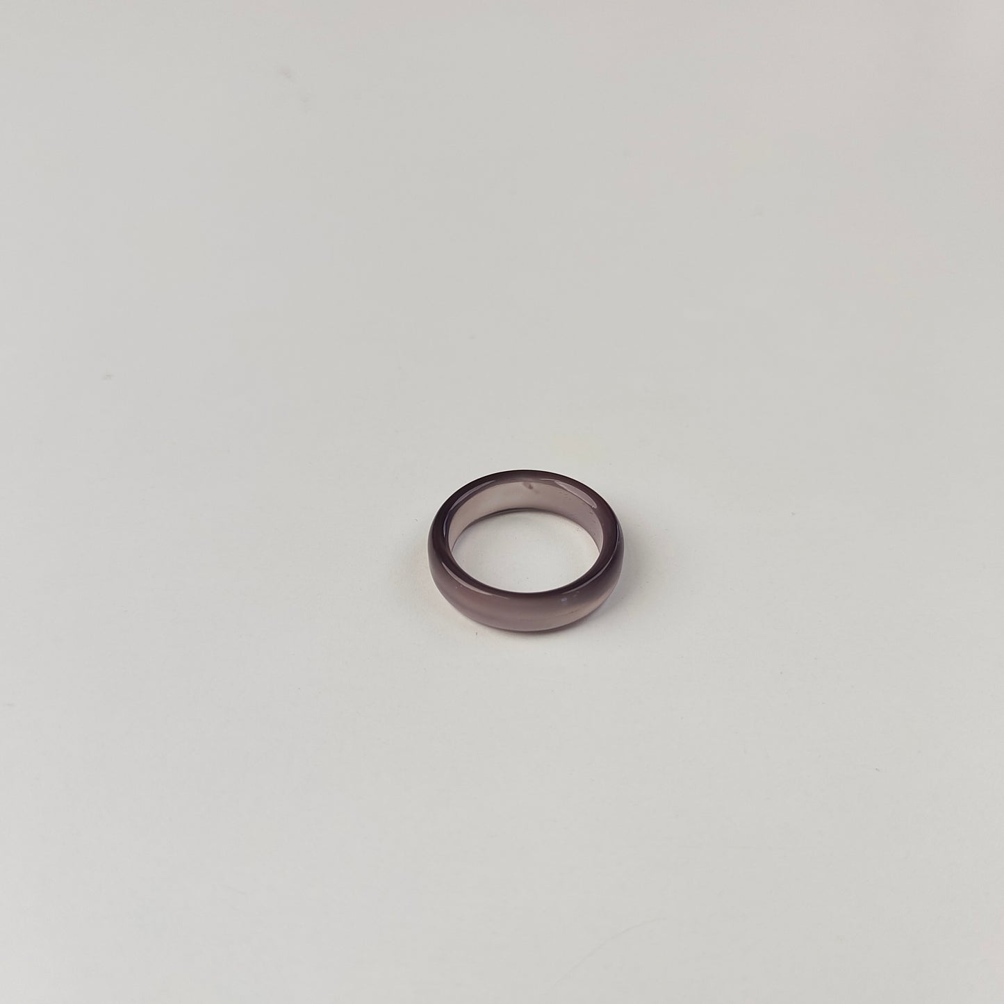 Smoky Purple Agate Band Ring — Natural Stone | Calm & Intuition