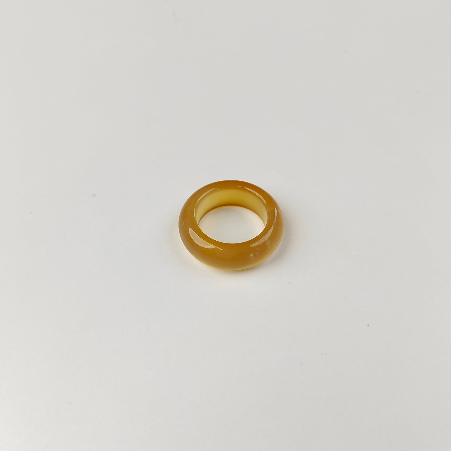 Honey Yellow Agate Band Ring — Natural Stone | Joy & Abundance