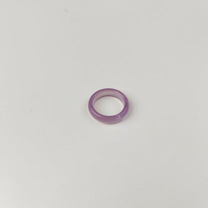 Lavender Agate Band Ring — Natural Stone | Calm & Intuition