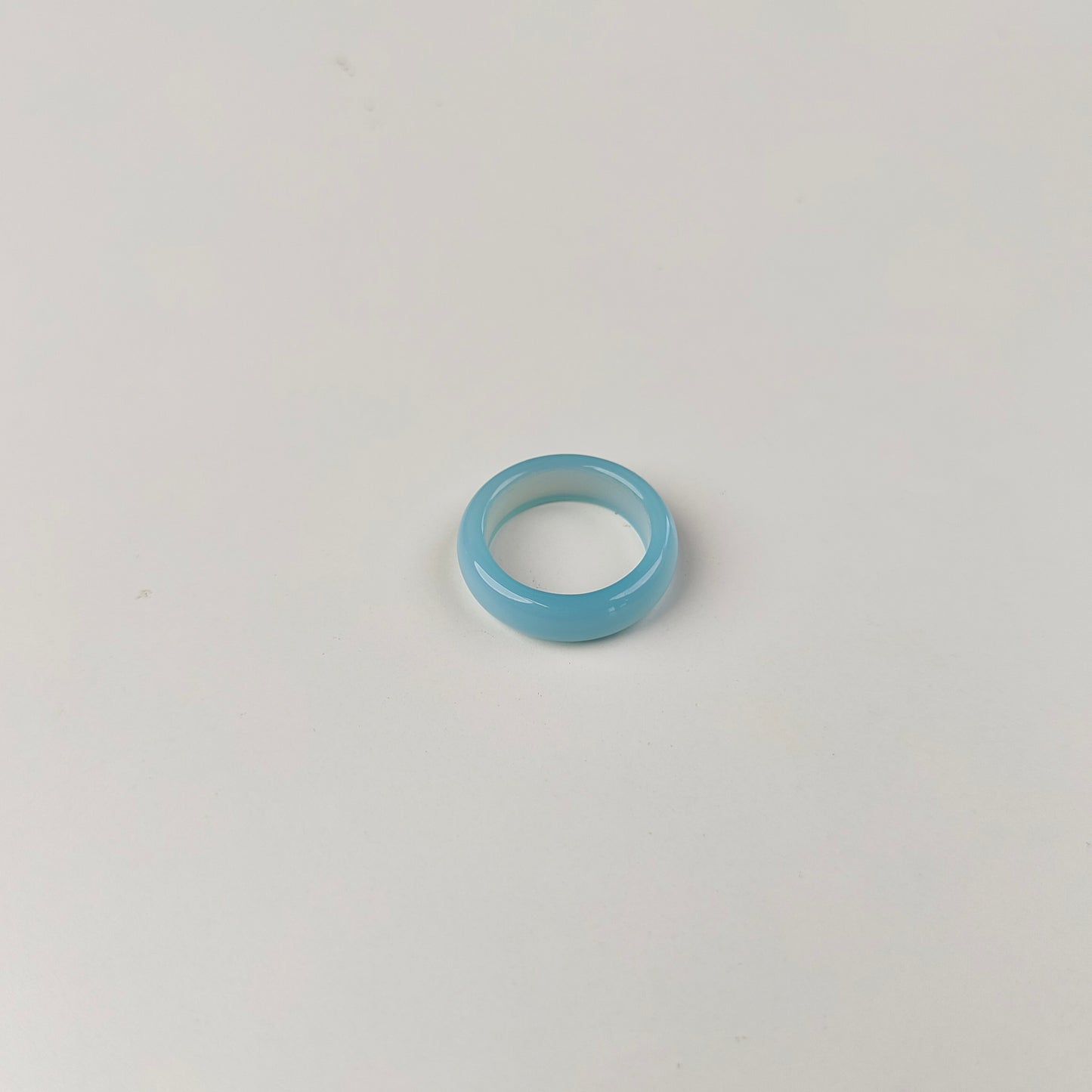 Sky Blue Agate Band Ring — Natural Stone | Clarity & Flow