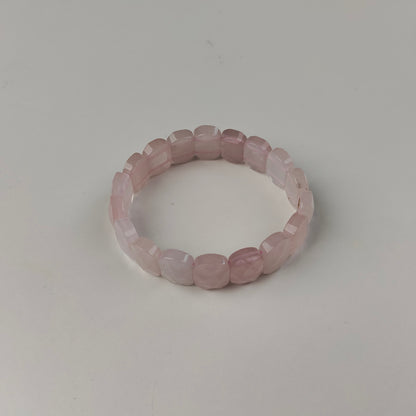 Rose Quartz Cube Bracelet — Natural Stone | Self-Love & Heart Chakra