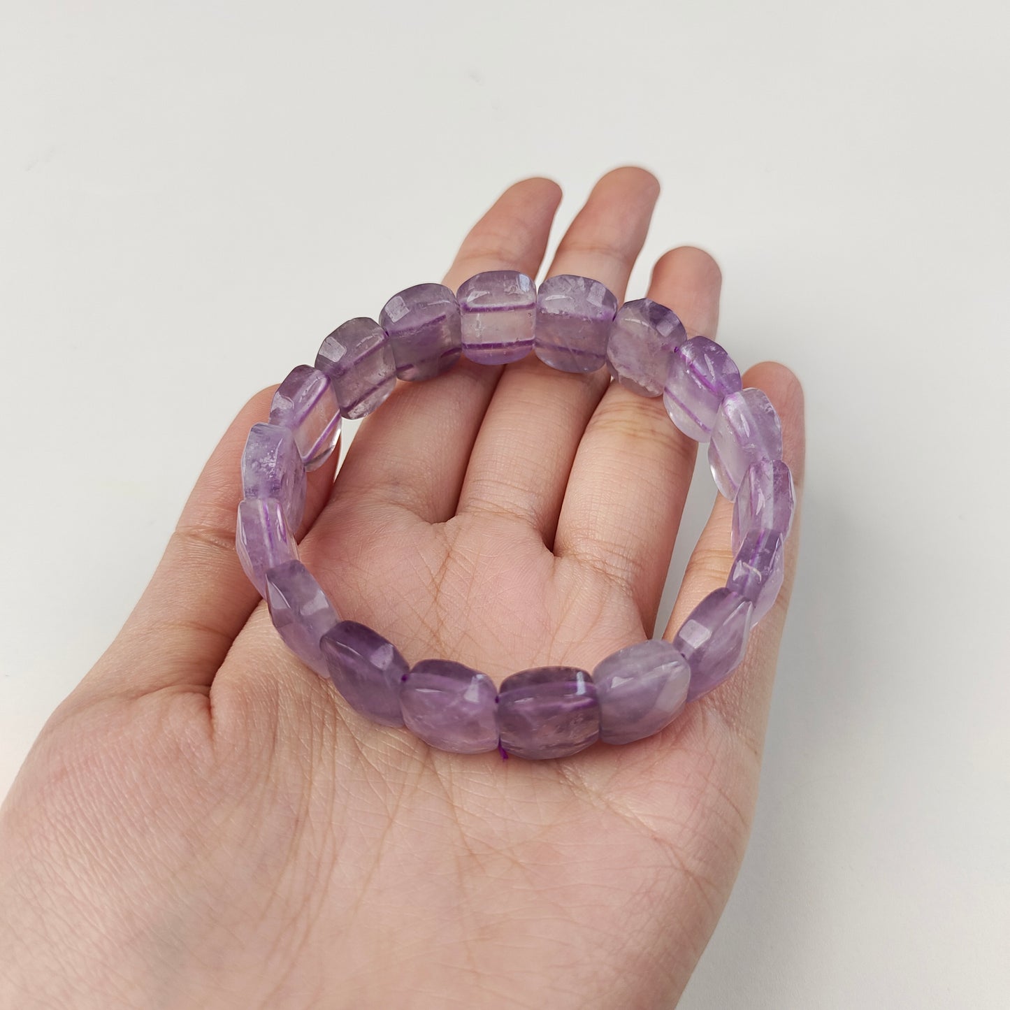 Amethyst Cube Bracelet — Natural Stone | Third Eye & Spiritual Clarity