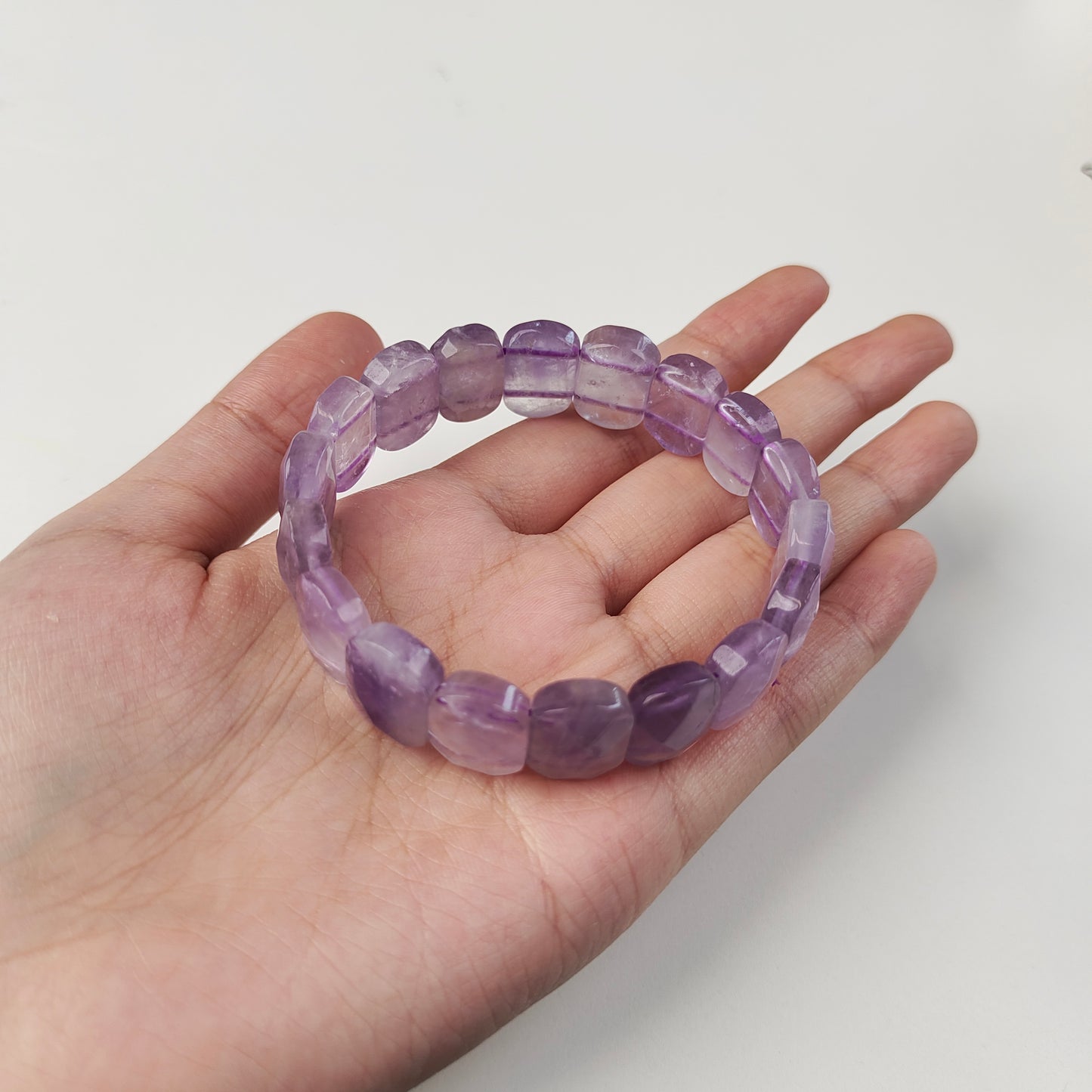Amethyst Cube Bracelet — Natural Stone | Third Eye & Spiritual Clarity