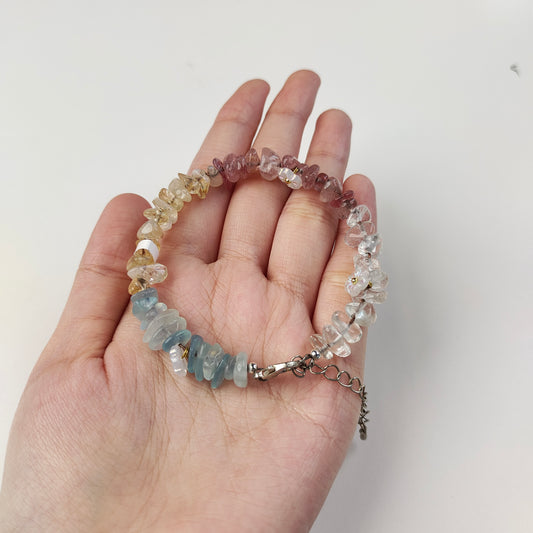 Multi-Color Crystal Chip Bracelet — Full Spectrum | Balance All Chakras