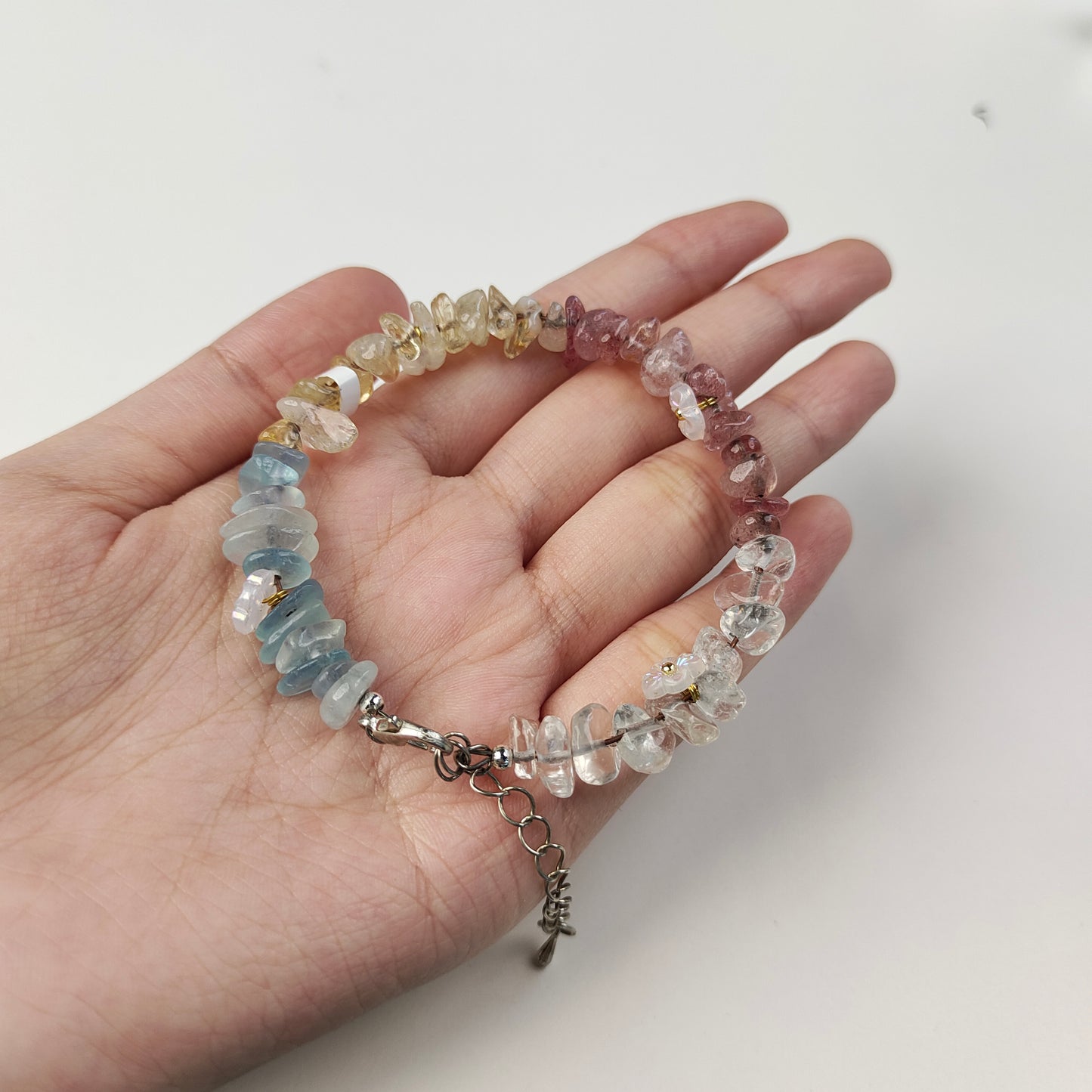 Multi-Color Crystal Chip Bracelet — Full Spectrum | Balance All Chakras