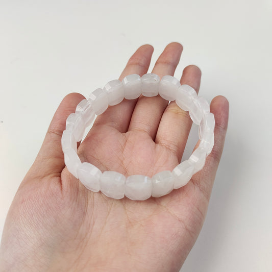 White Agate Bead Bracelet — Natural Stone | Clarity & Pure Energy