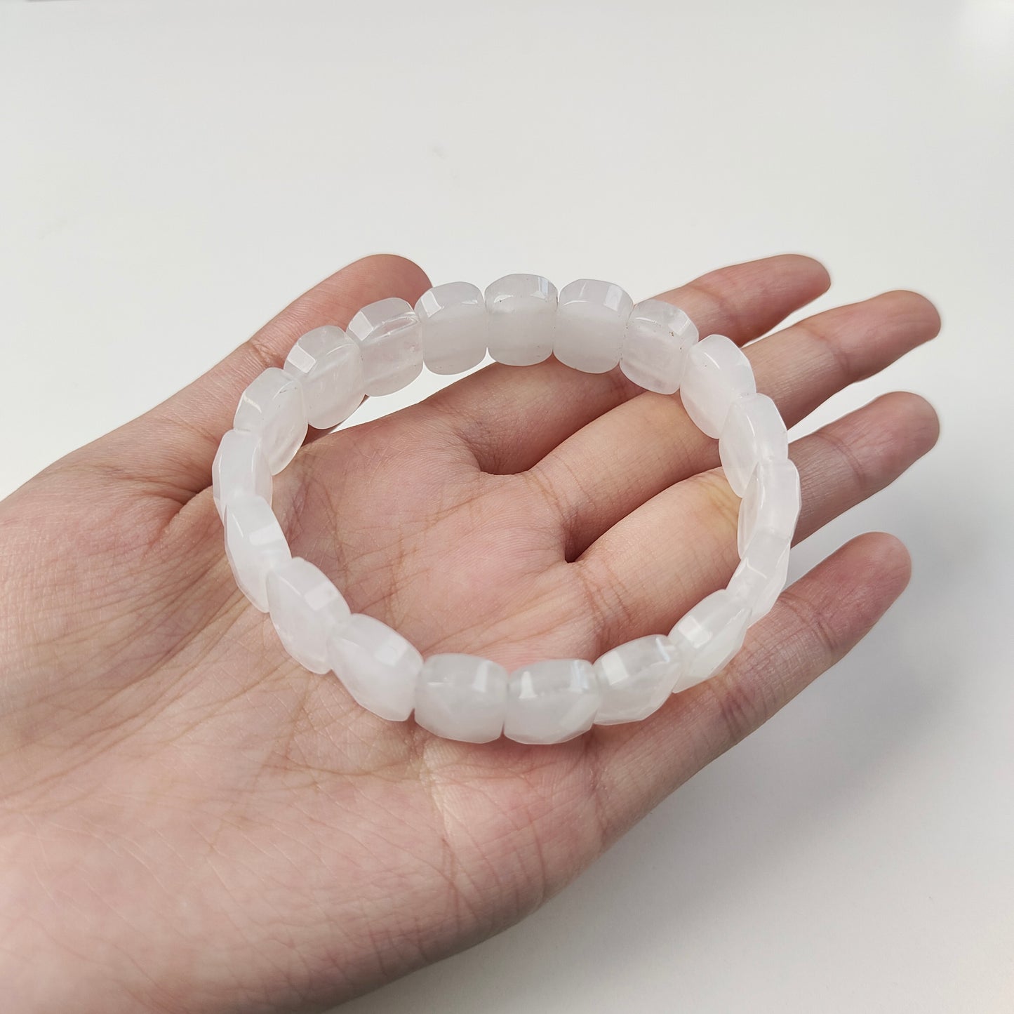 White Agate Bead Bracelet — Natural Stone | Clarity & Pure Energy