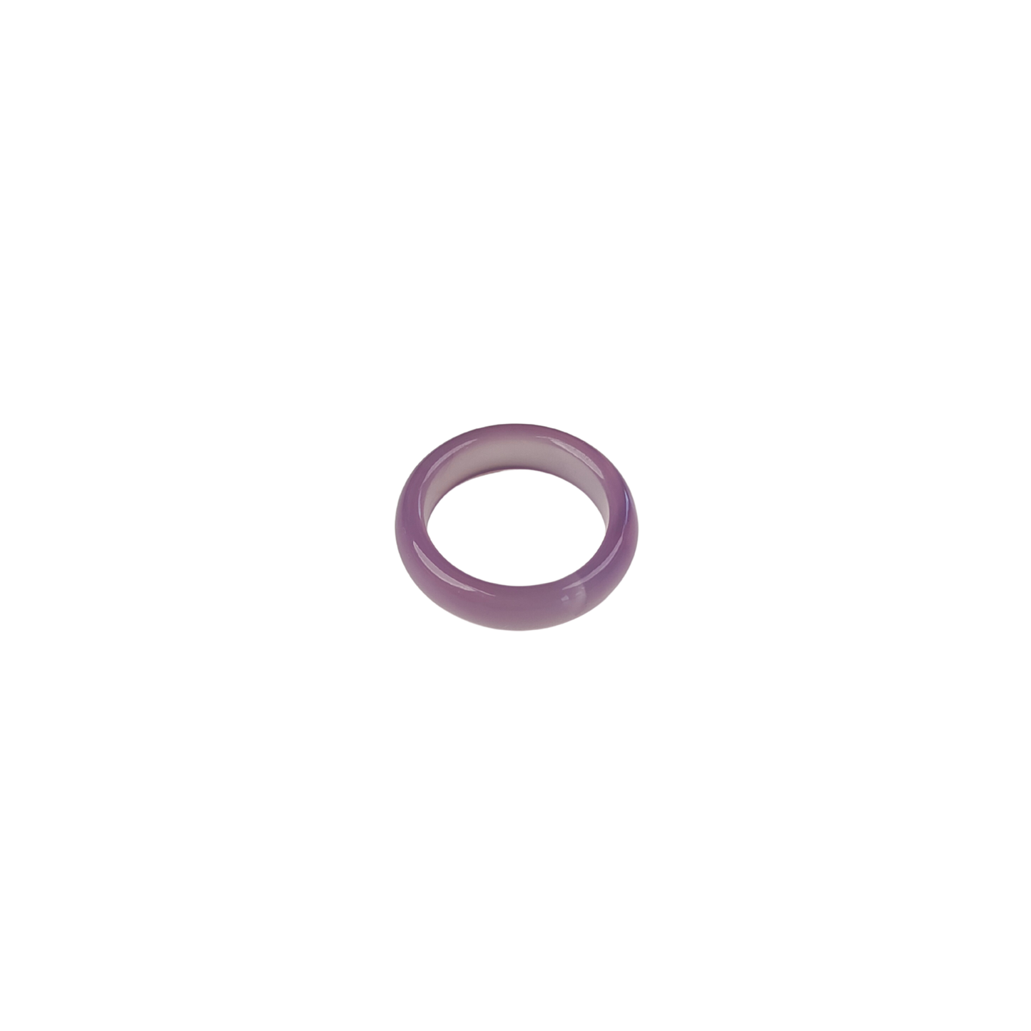 Lavender Agate Band Ring — Natural Stone | Calm & Intuition