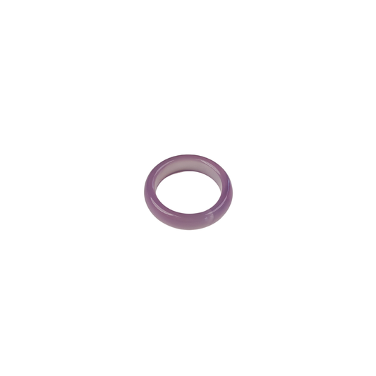 Lavender Agate Band Ring — Natural Stone | Calm & Intuition
