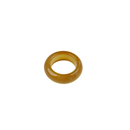 Honey Yellow Agate Band Ring — Natural Stone | Joy & Abundance