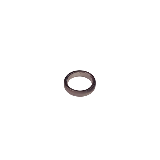 Smoky Purple Agate Band Ring — Natural Stone | Calm & Intuition